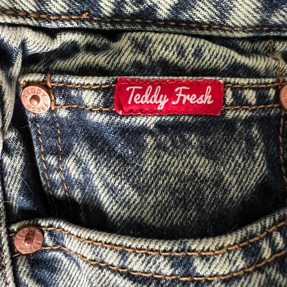 Teddy Fresh High-Rise Straight-Leg Acid Wash Jeans In Vintage Green Size 29 - Picture 14 of 15